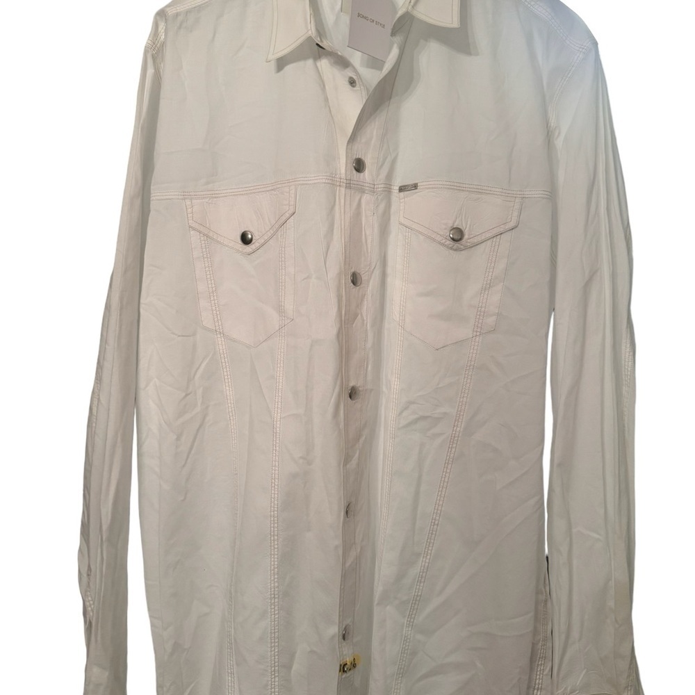 COPY - Diesel Industry man bottom down silver snap brand new shirt size XL